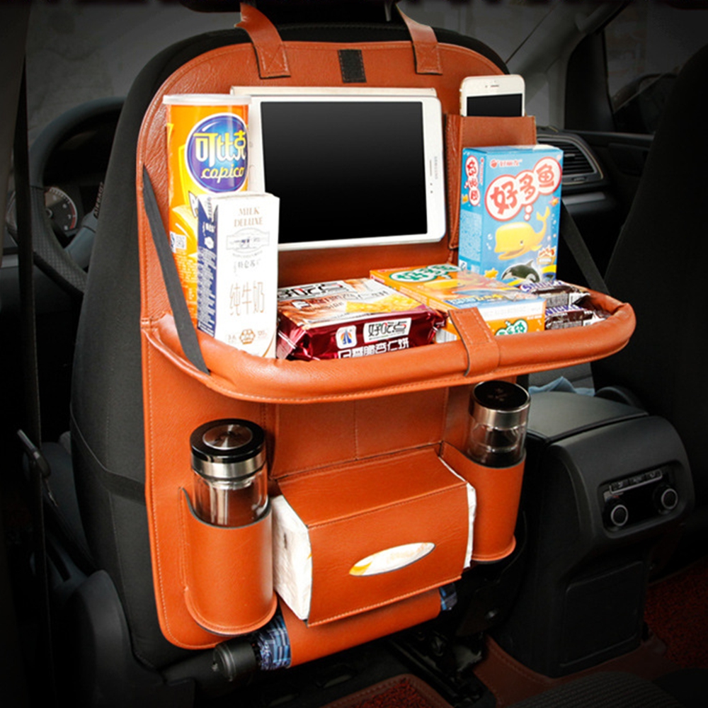 Car Seat Organizer Auto Back Seat Foldable Food Dinner Table Interior Desk Bag Storage Goods Accessories for Children Kids