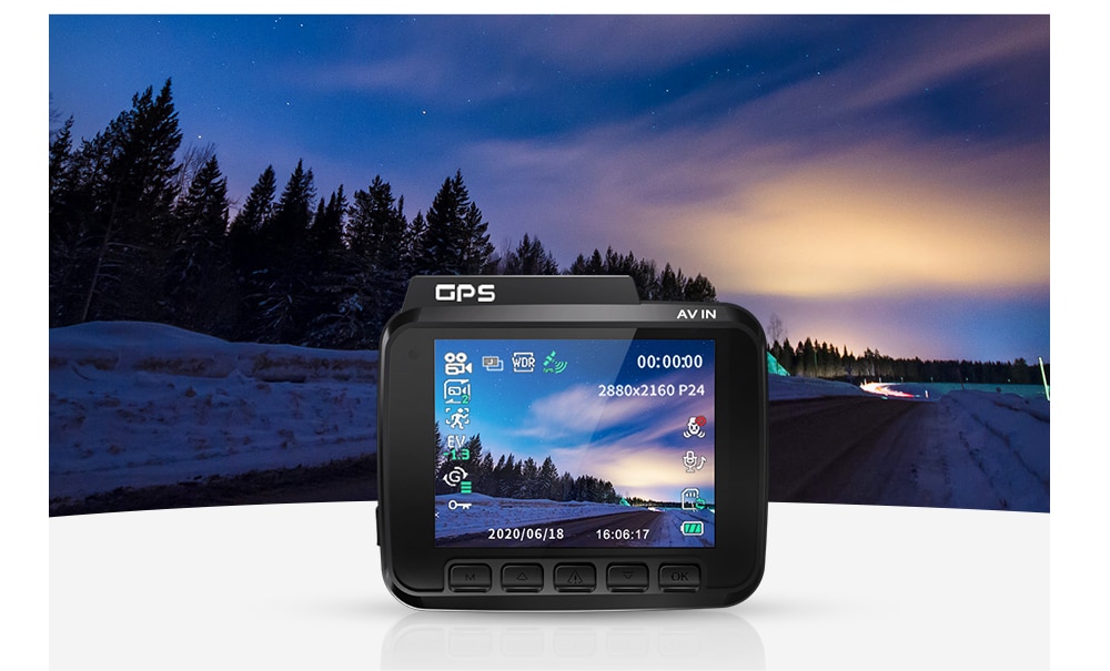 AZDOME 4K 2160P Dual Lens Built in GPS WiFi FHD 1080P Front + VGA Rear Camera Car DVR Recorder GS63H Dash Cam Night Vision