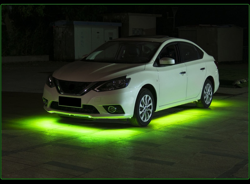 Car Underglow Neon Light Strip Remote /APP RGB Waterproof LED Underbody Ambient Lights Backlight Decorative Atmosphere Lamp 12V