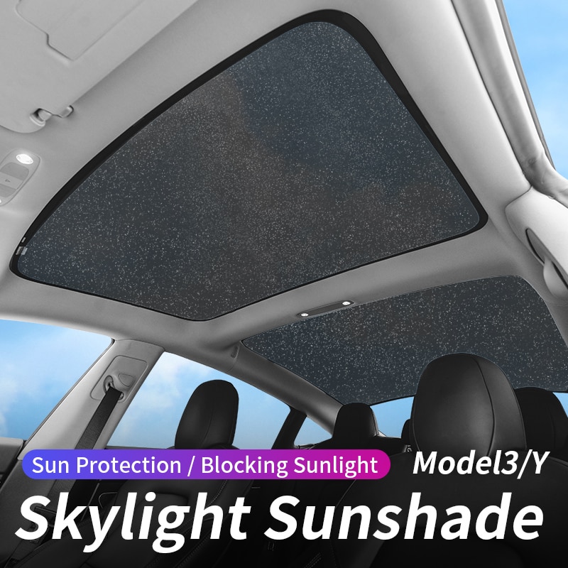 Upgrade Sun Shades Glass Roof Sunshade for Tesla Model 3 19-21/model Y Front Rear Sunroof Windshield Skylight Blind Shading Net
