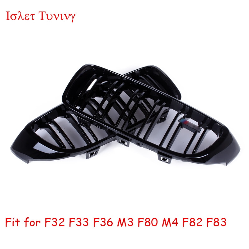1pair F32 M color Kidney Grille for BMW 4 Series F33 F36 M3 F80 M4 F82 F83 Replacement Front Bumper Grills