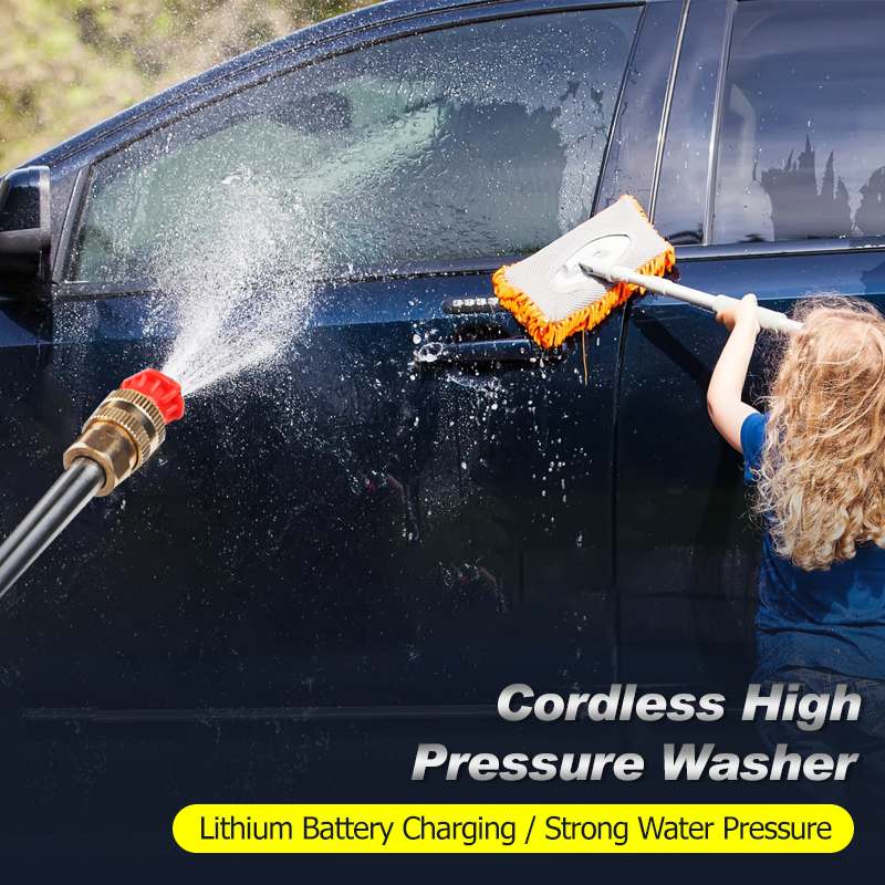 800W Wireless High pressure cleaner Spray Washer Water Gun Car tools Car Wash Pressure Water Nozzle Cleaning Machine Kit