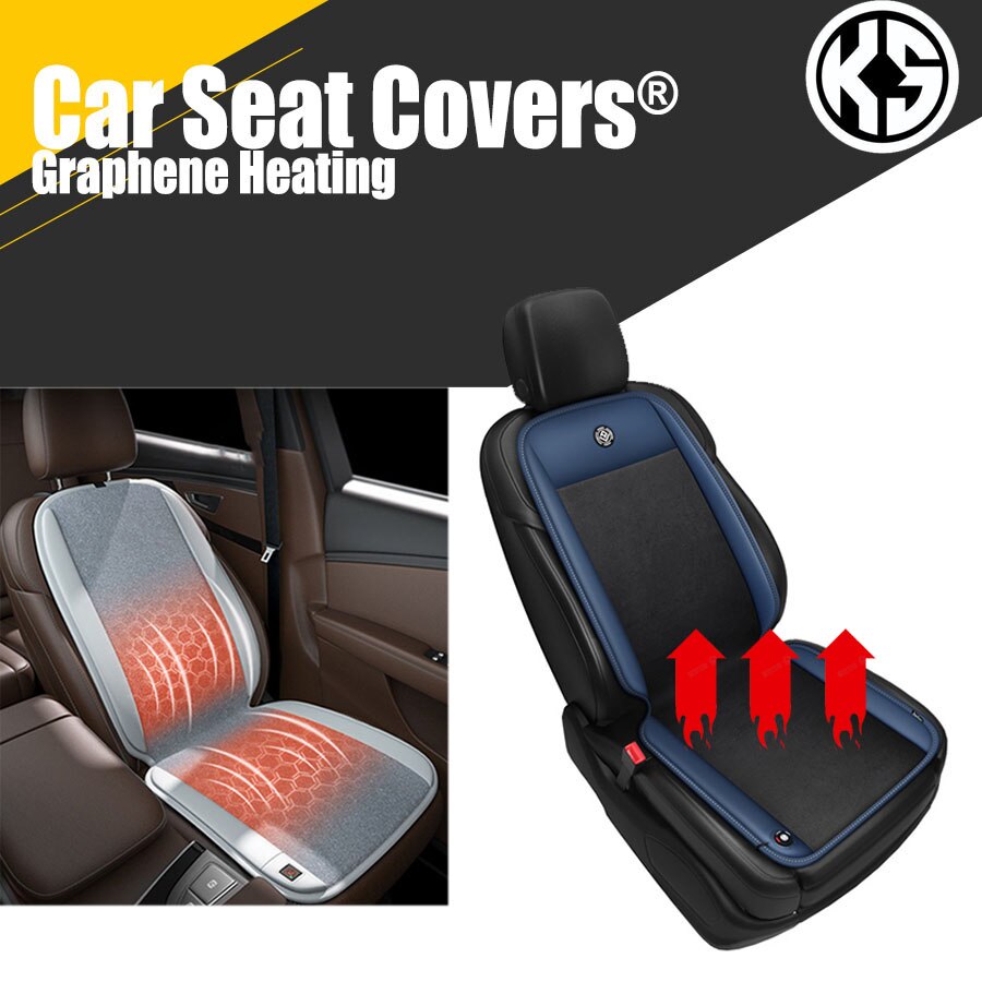 Car Heating Seat Cover Cushion Winter Graphene Heating 12V 24V Electric Heating Car Universal Seat Waterproof Washable Carseat