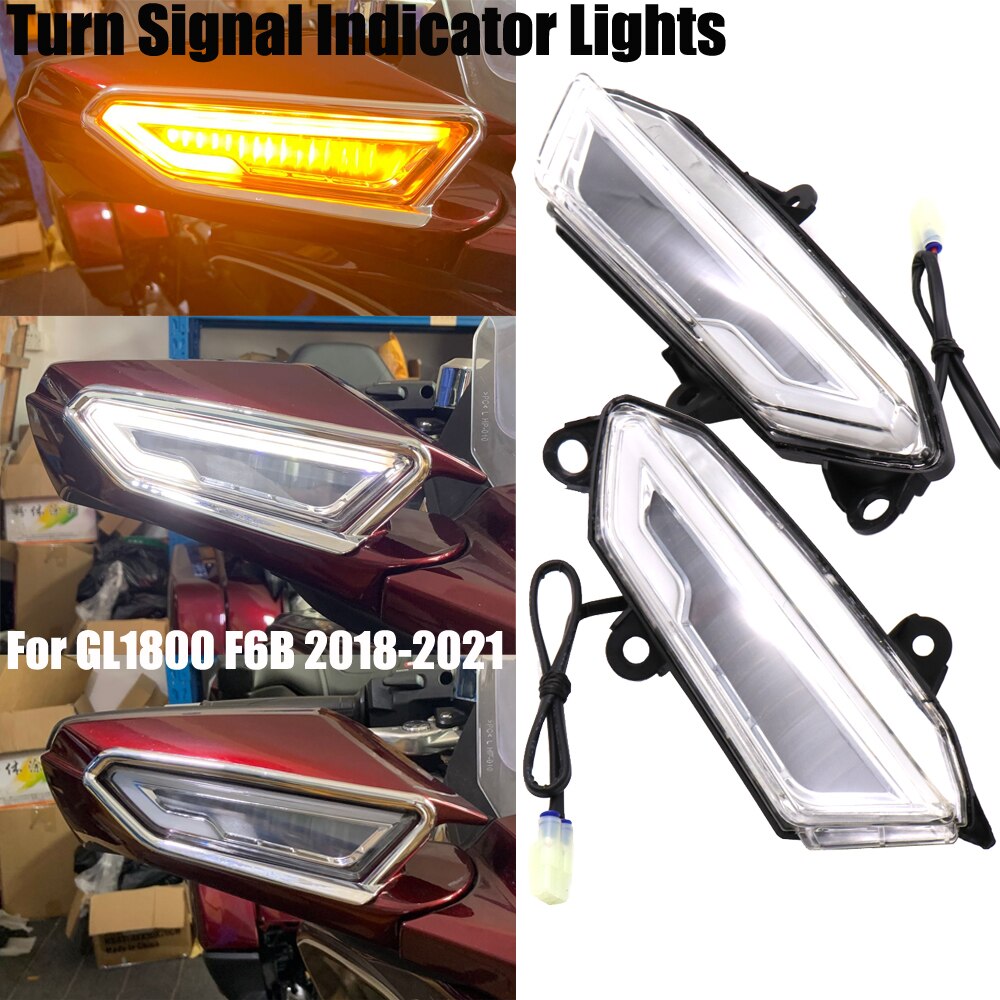 For Honda Goldwing GL1800 GL 1800 2018 2019 2020 Motorcycle Motorbike Rearview Front View Mirror LED Turn Signal light Clear Len