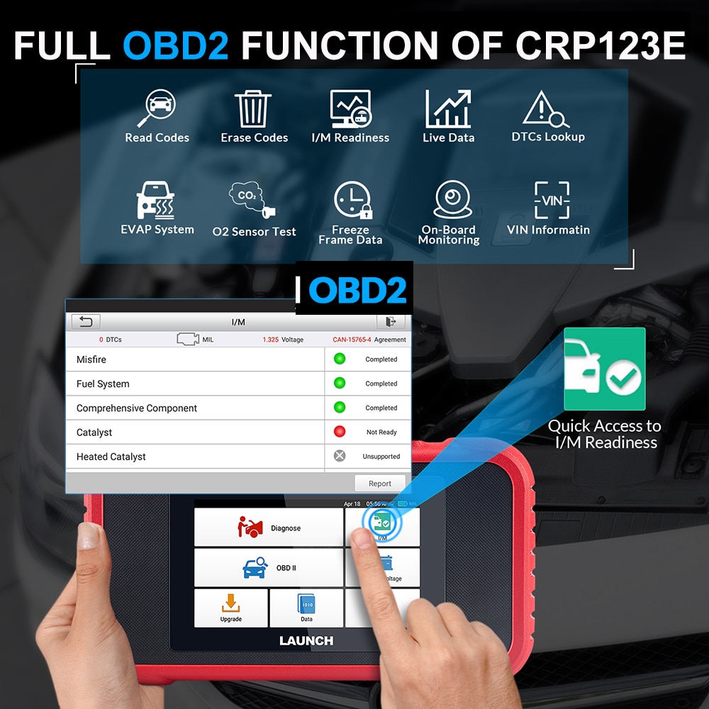 LAUNCH X431 CRP123E OBD2 Diagostic Tools Auto OBD Engine ABS Airbag SRS Transmission Coder Reader Scanner for Cars Free Update