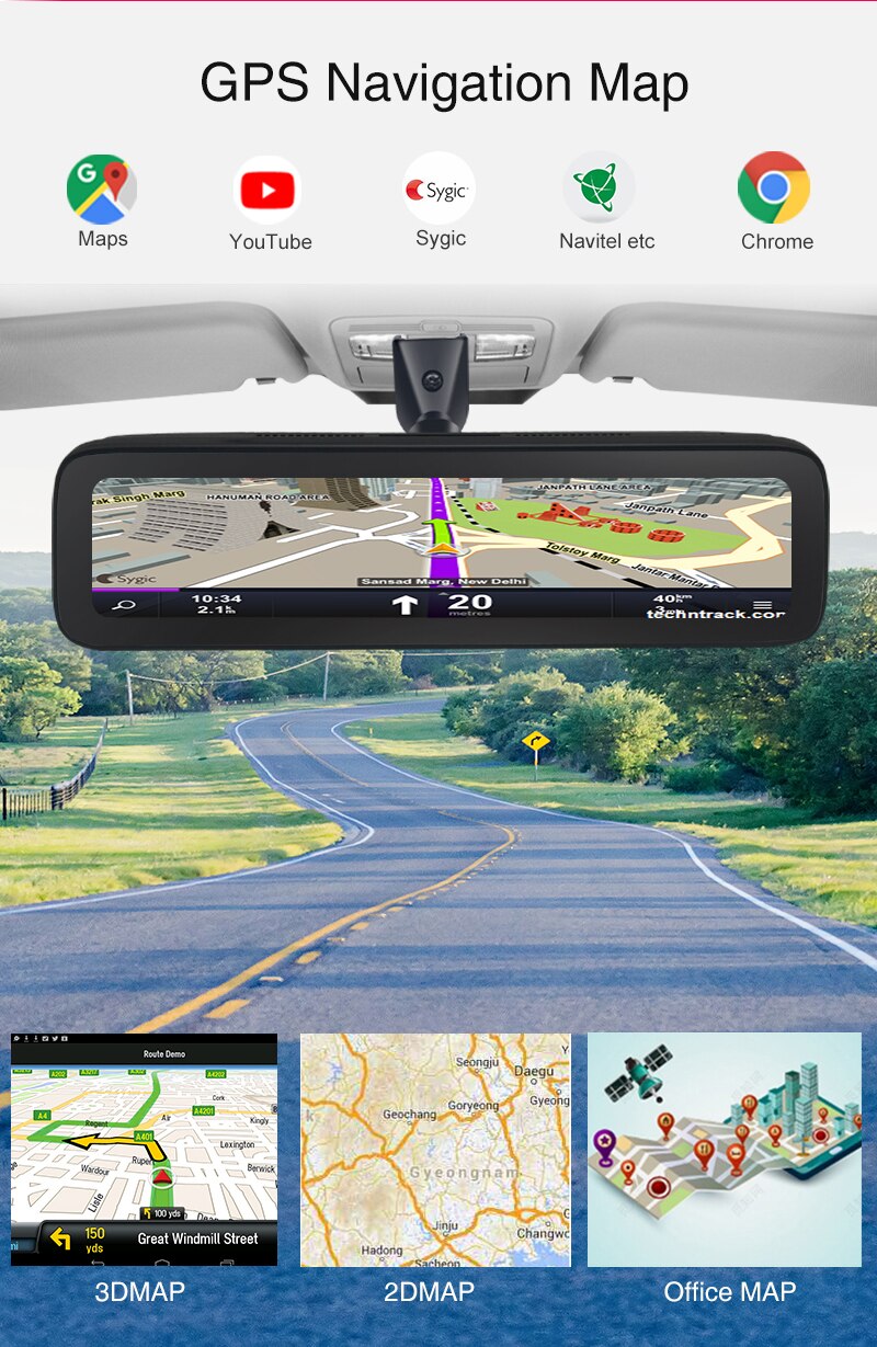 12in 4G Car DVR Android 9.0 4 Channel Dash Cam Record 360° View Recorder WIFI GPS Navigation ADAS Phone Live Video Check Nig
