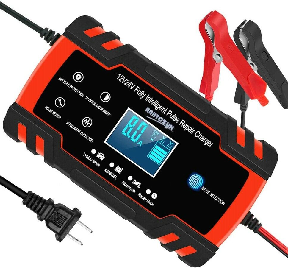 Car Battery Charger 12V/8A 24V/4A Automatic Smart Battery Charger Maintainer