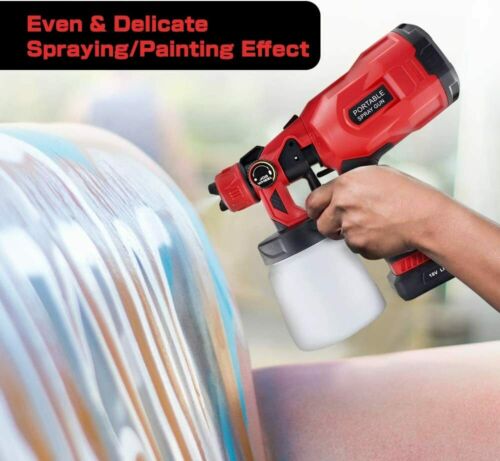 800ML Cordless Paint Sprayer Electric HVLP Spray Gun Handheld Fence w/Battery US