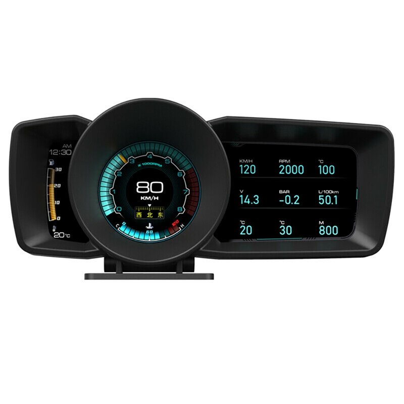 3.5 In HUD Digital Head-Up Display Double Screen Car OBD2+GPS Speedometer Gauge