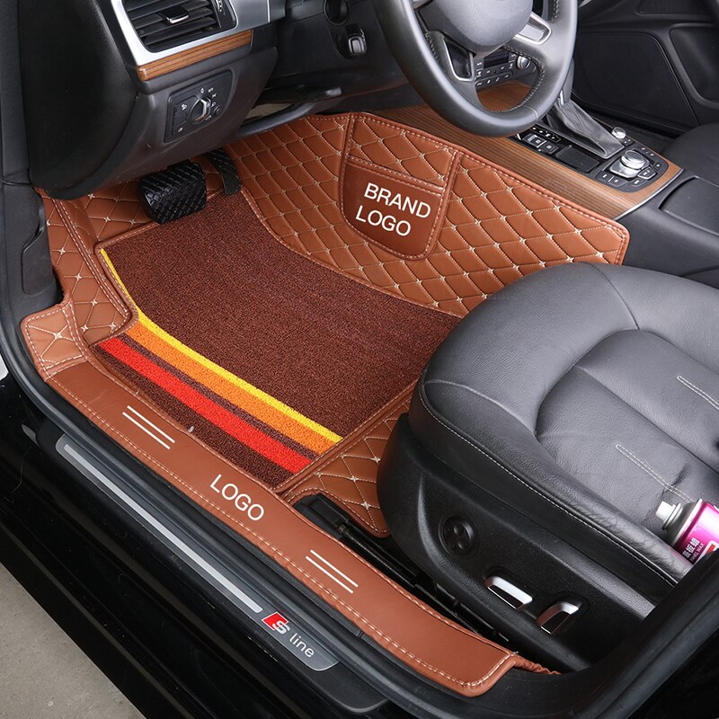Custom Fit Car Floor Mats Double Layers Durable Leather Carpet For Front Seat (Only For one seat)