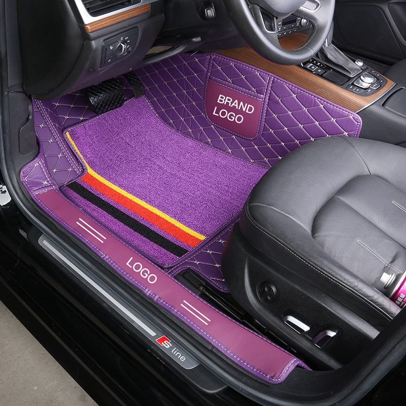 Custom Fit Car Floor Mats Double Layers Durable Leather Carpet For Front Seat (Only For one seat)