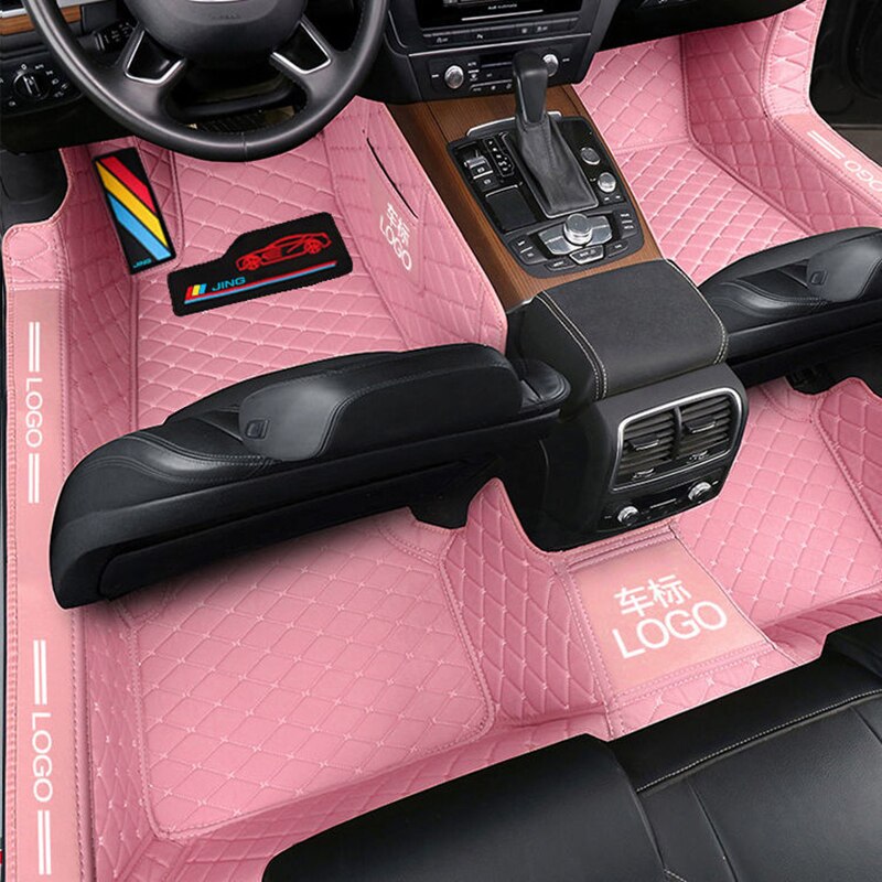 Custom Fit Car Floor Mat Accessories Interior ECO Material For Specific Carpet Full Set Pink Series ( Only Left Hand Drive)