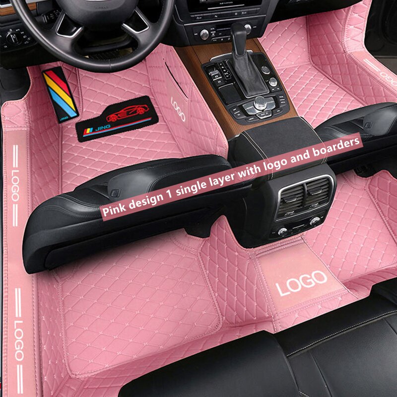 Custom Fit Car Floor Mat Accessories Interior ECO Material For Specific Carpet Full Set Pink Series ( Only Left Hand Drive)