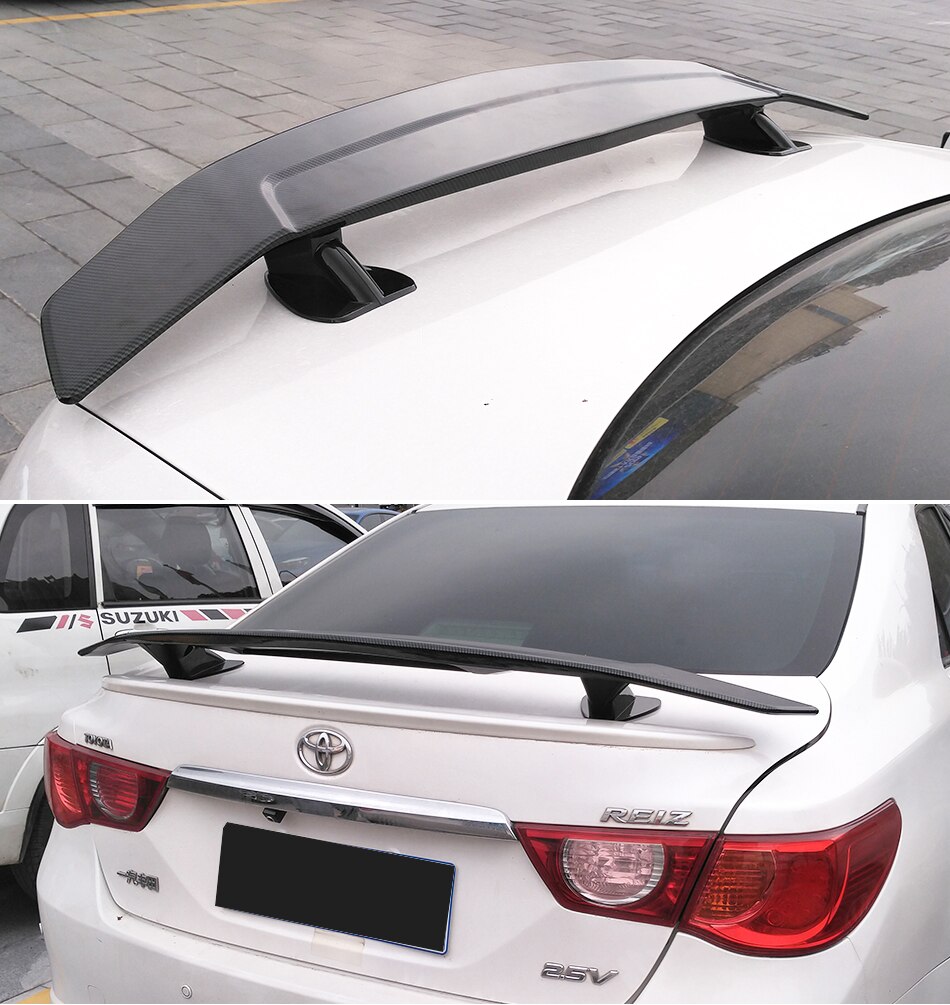 Universal GT Racing Sport Rear Trunk Boot Lid Car Spoiler Ducktail Lip Wing For Mostly Sedan Car 133CM Glossy Carbon Black Color