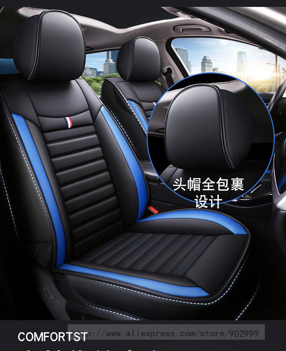 Car Seat Cover Front/Rear Vehicle Cushion For Women Not Moves Universal Pu Leather Black/Red Non-Slide For Ford FIesta X7 X40
