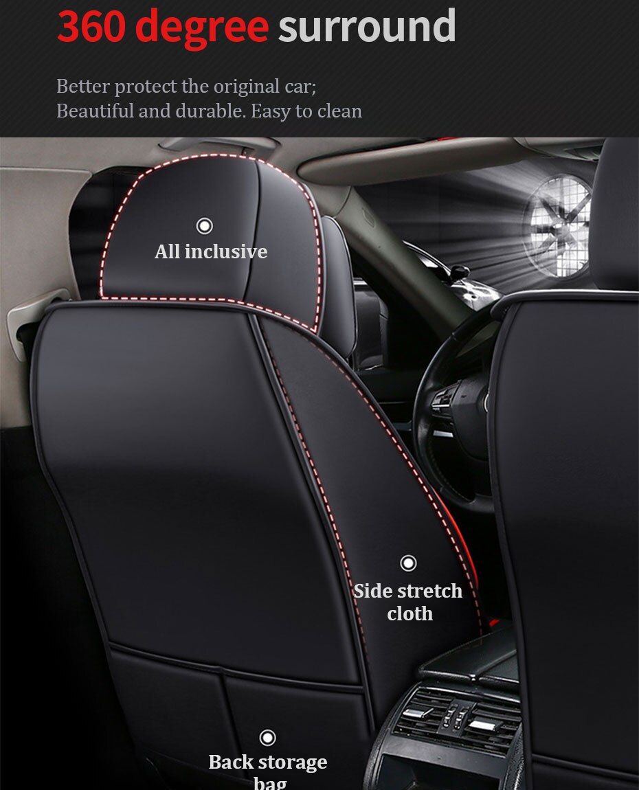Universal Full Car Seat Covers PU Leather