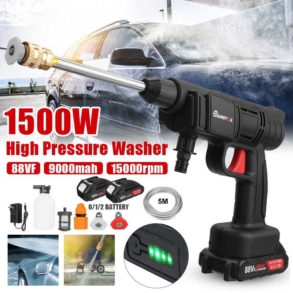 1500W Cordless High Pressure Car Wash Gun