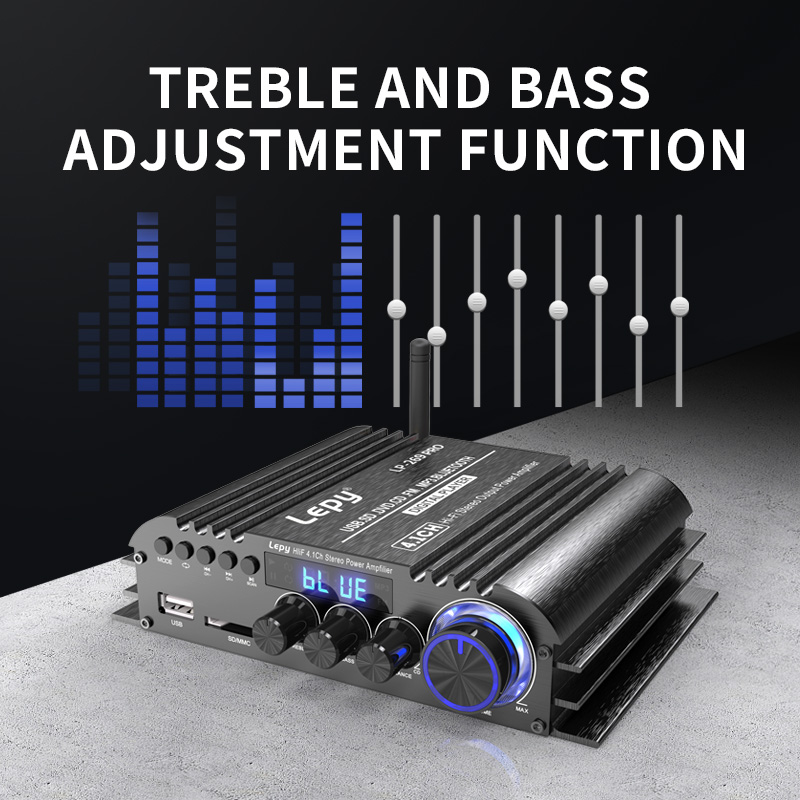 269PRO 4.1 Channel Amplifier Bluetooth 5.0 Coaxial In USB SD FM Function Subwoofer Output Home Theater Amplificador USB COA